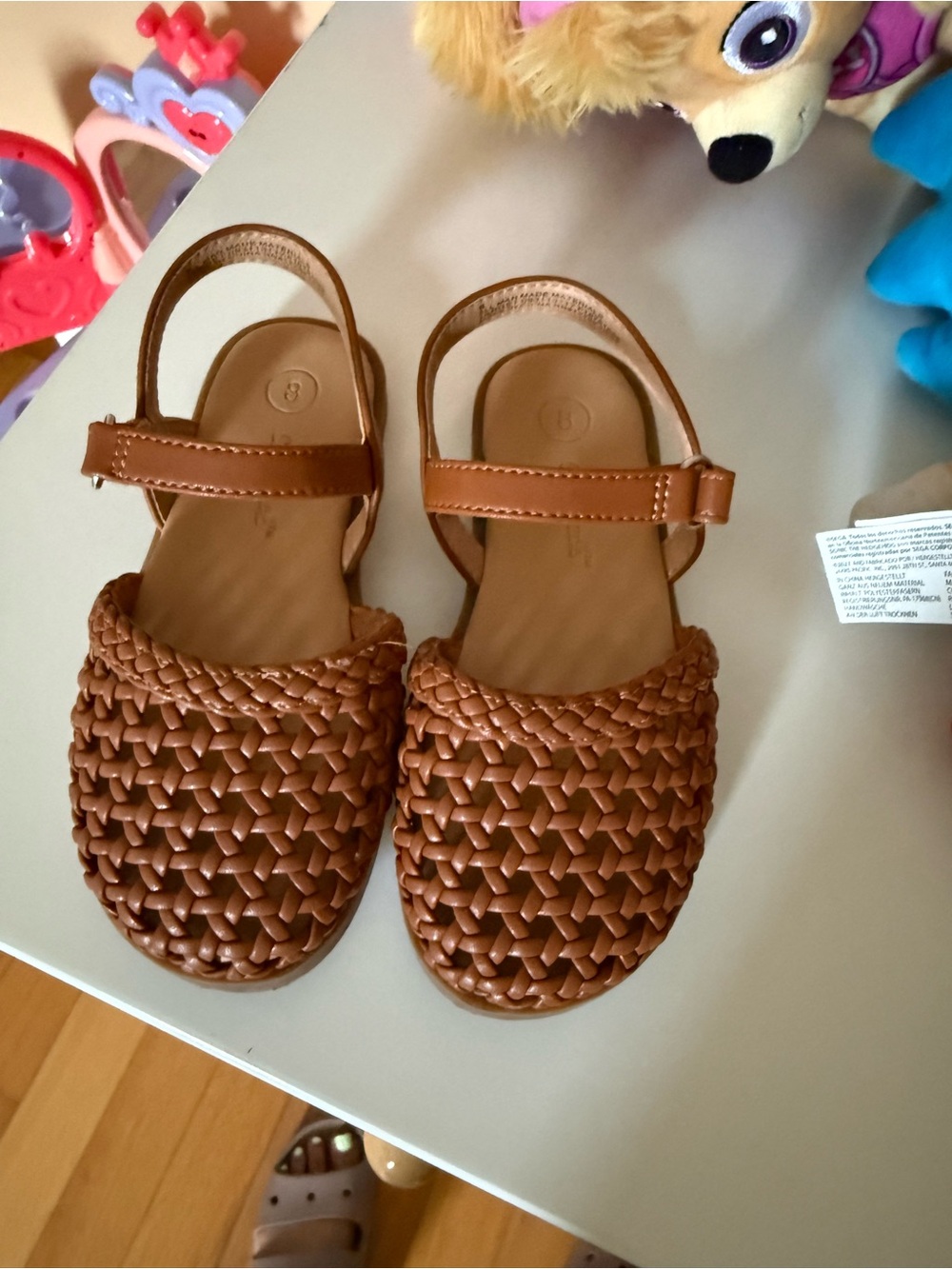 Cat & Jack Girls Braided Faux-Leather Sandals - Brown